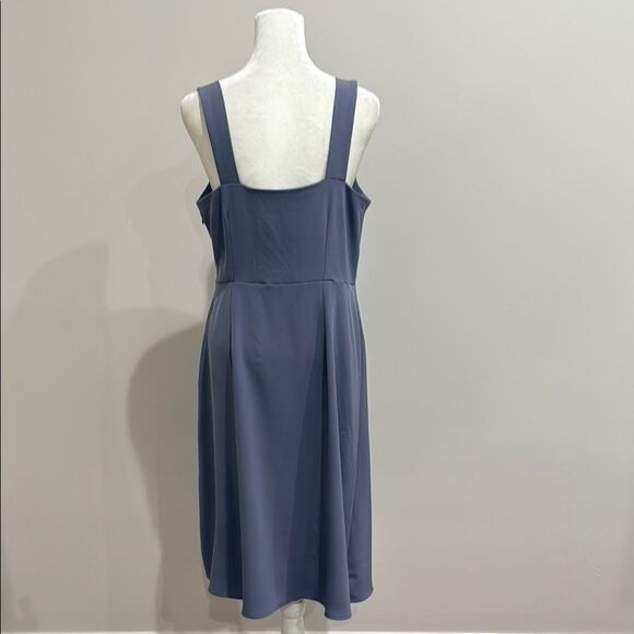 Ann Taylor Factory Blue Square Neck Sleeveless Midi Dress 6P - Picture 2 of 3